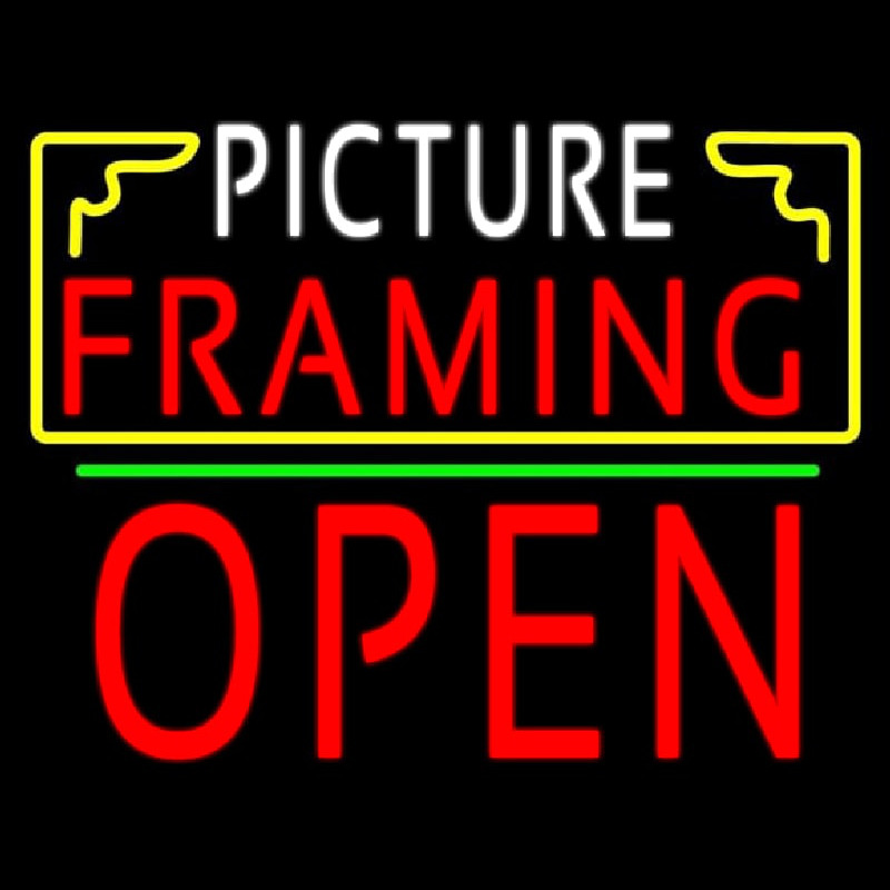 Picture Framing With Frame Open 1 Logo Neontábla