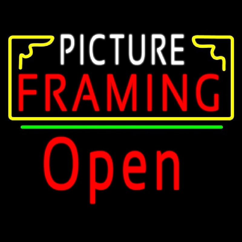 Picture Framing With Frame Open 2 Logo Neontábla