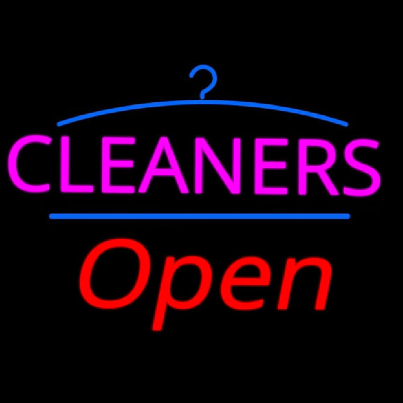 Pink Cleaners Logo Open Neontábla