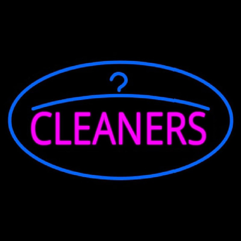 Pink Cleaners Oval Blue Logo Neontábla