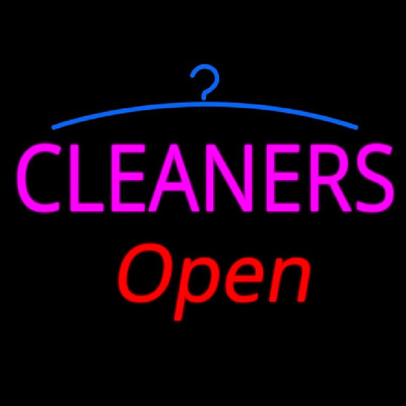 Pink Cleaners Red Open Logo Neontábla