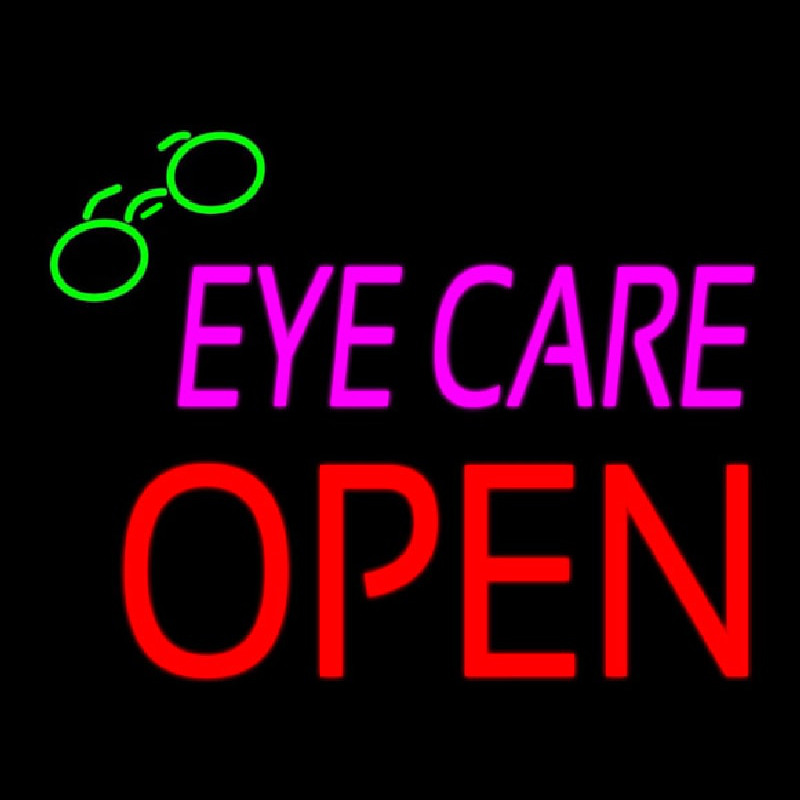 Pink Eye Care Block Open Neontábla