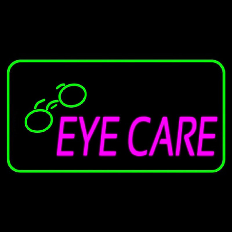 Pink Eye Care Logo Green Border Neontábla