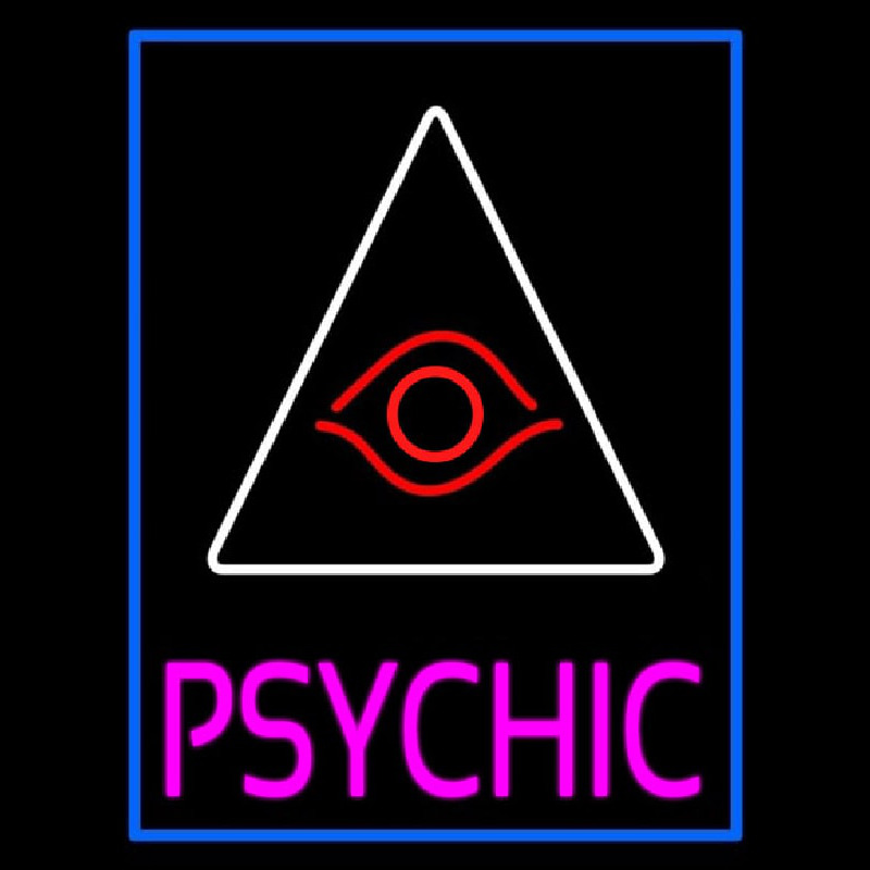 Pink Psychic With Blue Border Neontábla