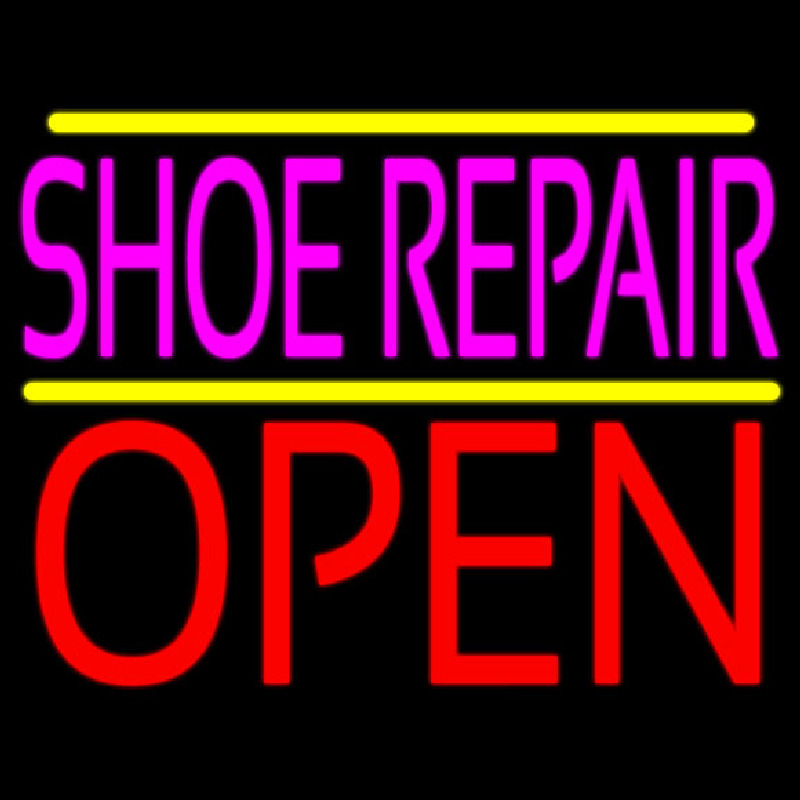 Pink Shoe Repair Open Neontábla