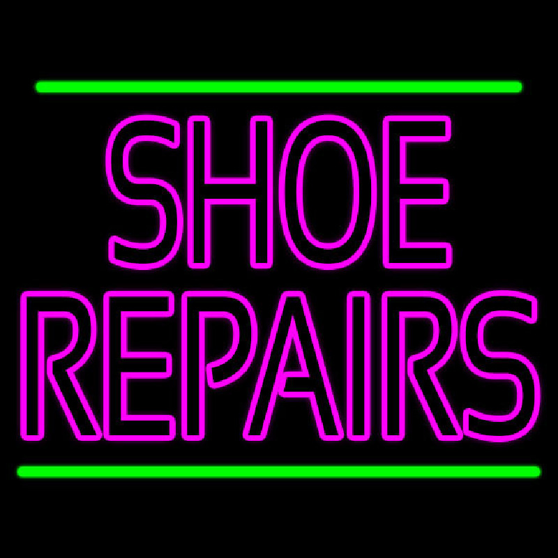 Pink Shoe Repairs With Line Neontábla