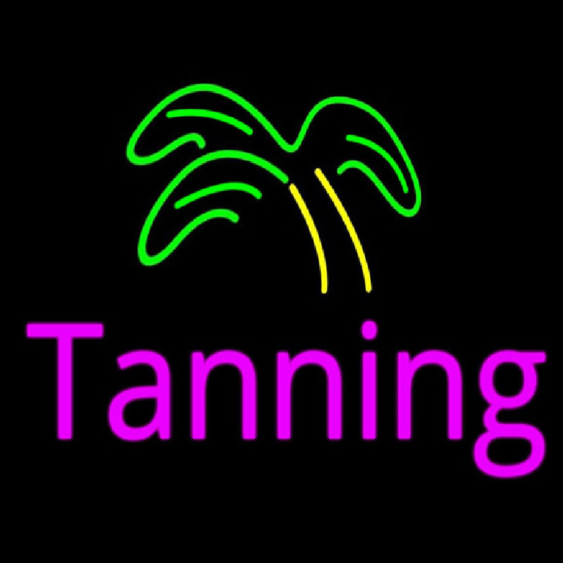 Pink Tanning Palm Tree Neontábla