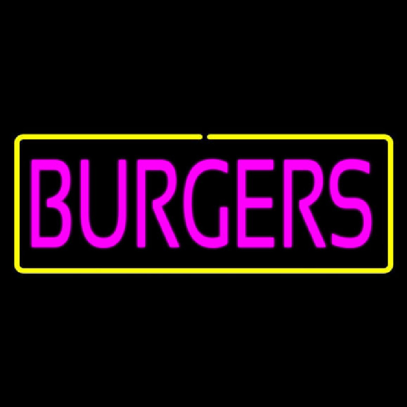 Pinl Burgers With Yellow Border Neontábla