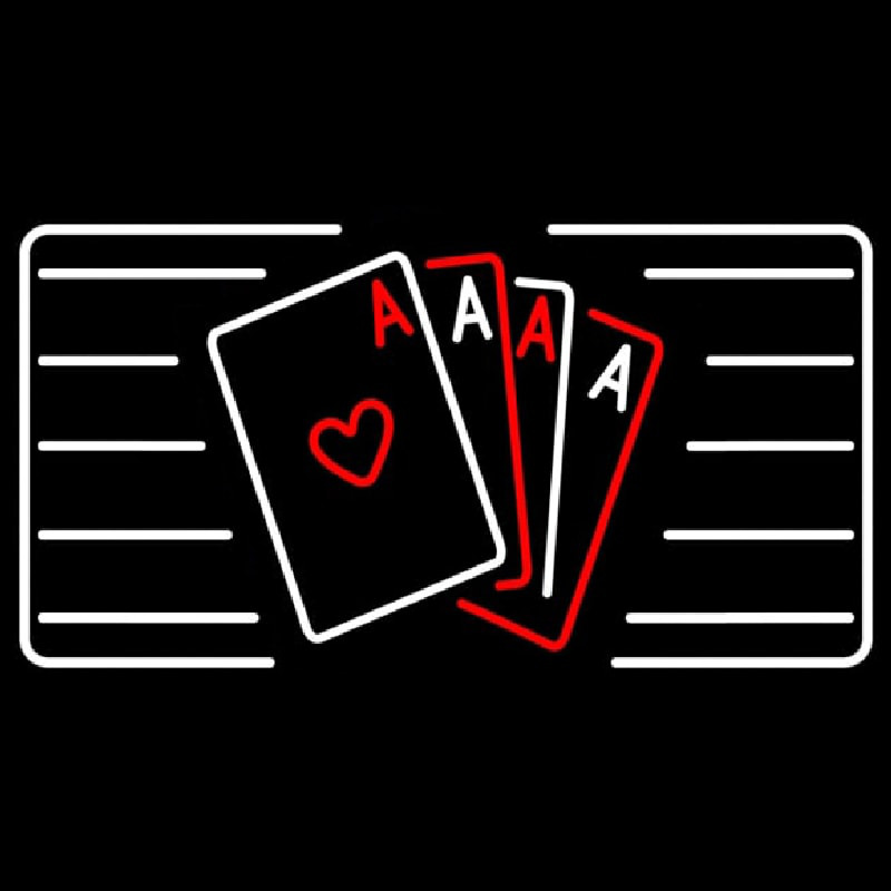 Poker Cards Icon 6 Neontábla