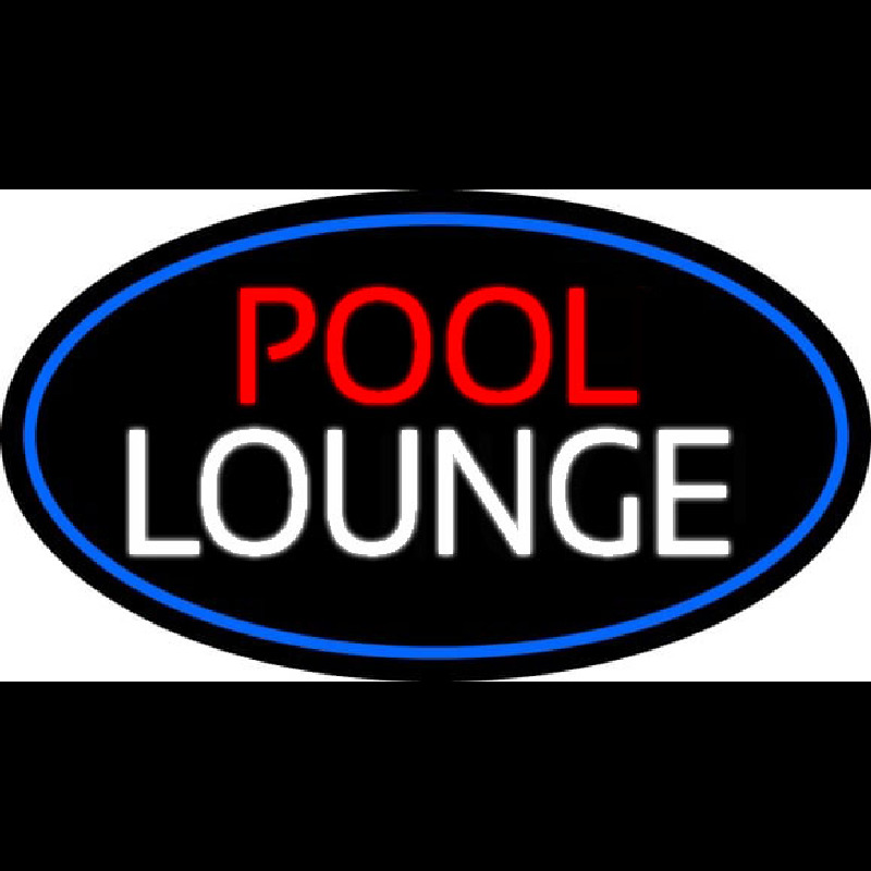 Pool Lounge Oval With Blue Border Neontábla