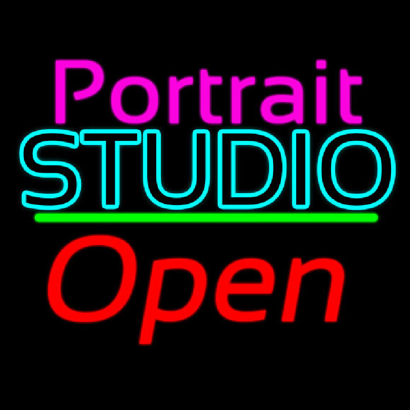 Portrait Studio Open 2 Neontábla