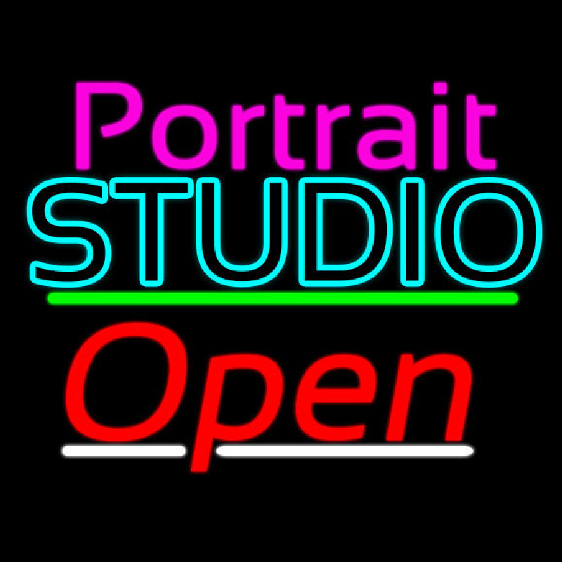 Portrait Studio Open 3 Neontábla