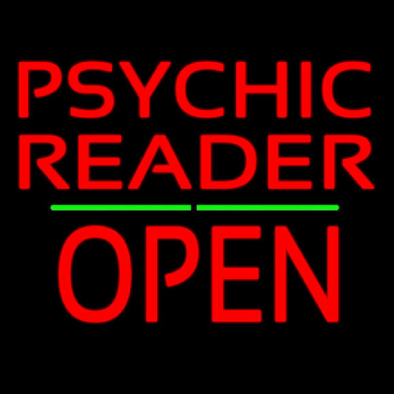 Psychic Reader Block Open Block Green Line Neontábla