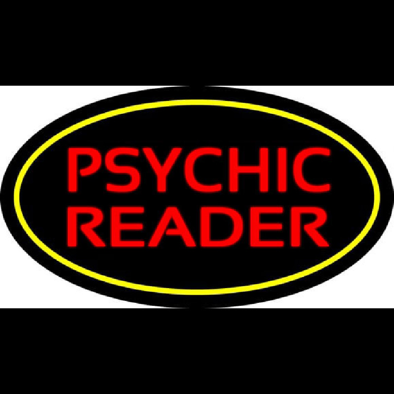 Psychic Reader Yellow Oval Neontábla