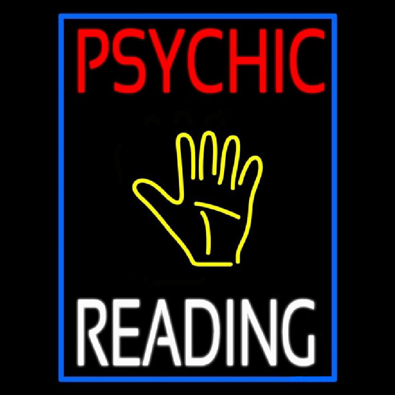 Psychic Reading Block Yellow Palm Neontábla