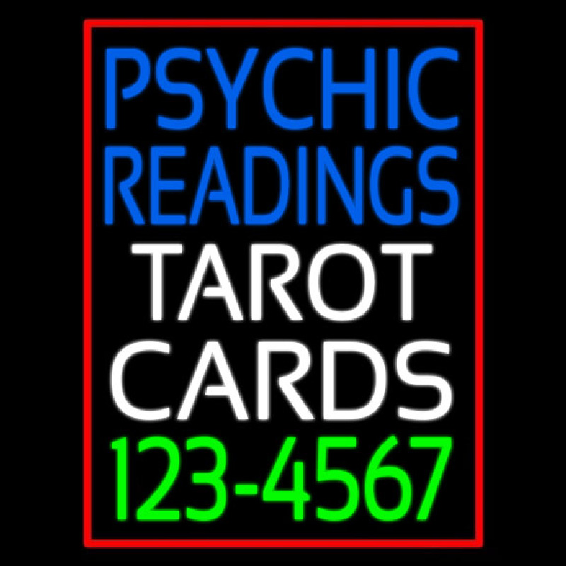 Psychic Readings Tarot Cards Phone Number Neontábla