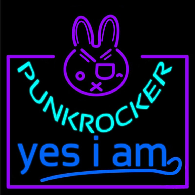 Punkrocker Yes I Am Neontábla