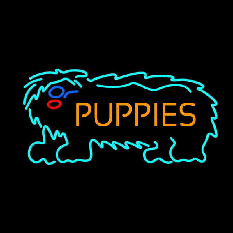 Puppies With Logo Neontábla