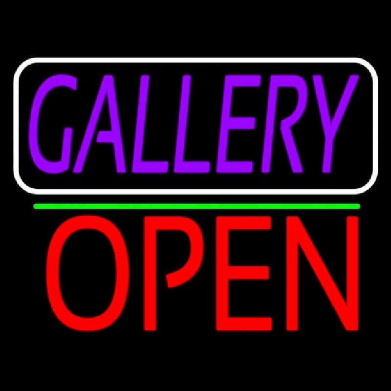 Purle Gallery With Open 1 Neontábla