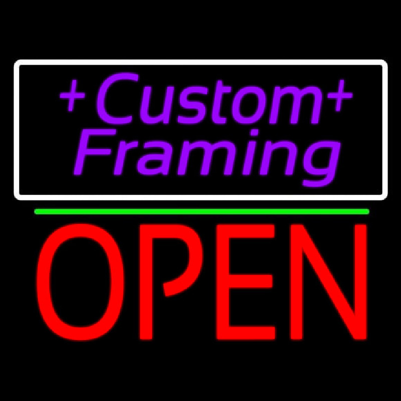 Purple Custom Framing With Open 1 Neontábla