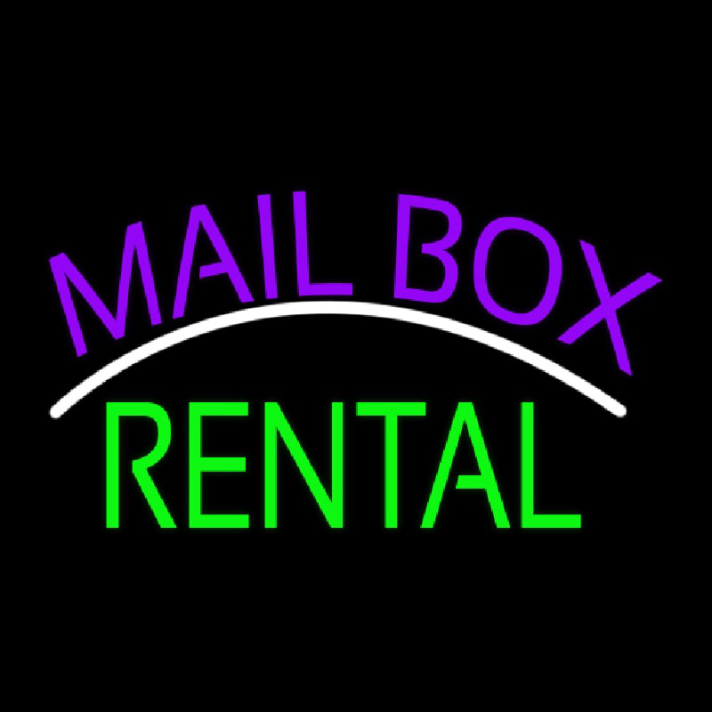 Purple Mailbo  Green Rental Block Neontábla