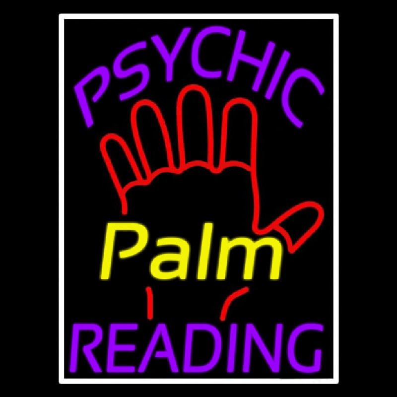 Purple Psychic Reading With Yellow Palm Neontábla