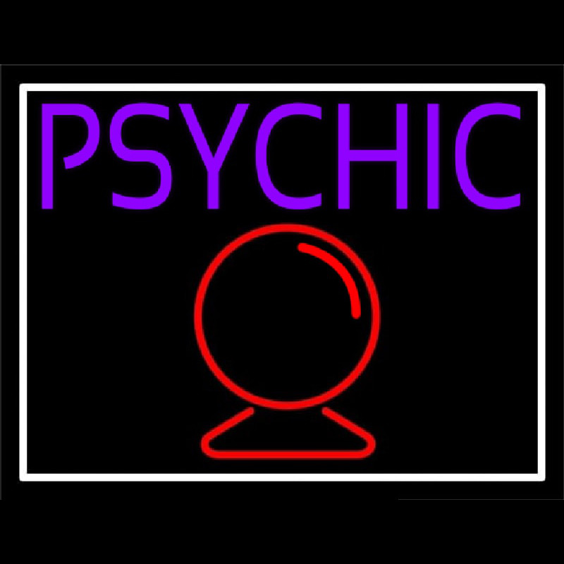 Purple Psychic With Crystal Neontábla