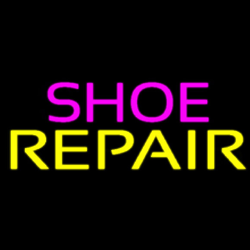 Purple Shoe Yellow Repair Neontábla