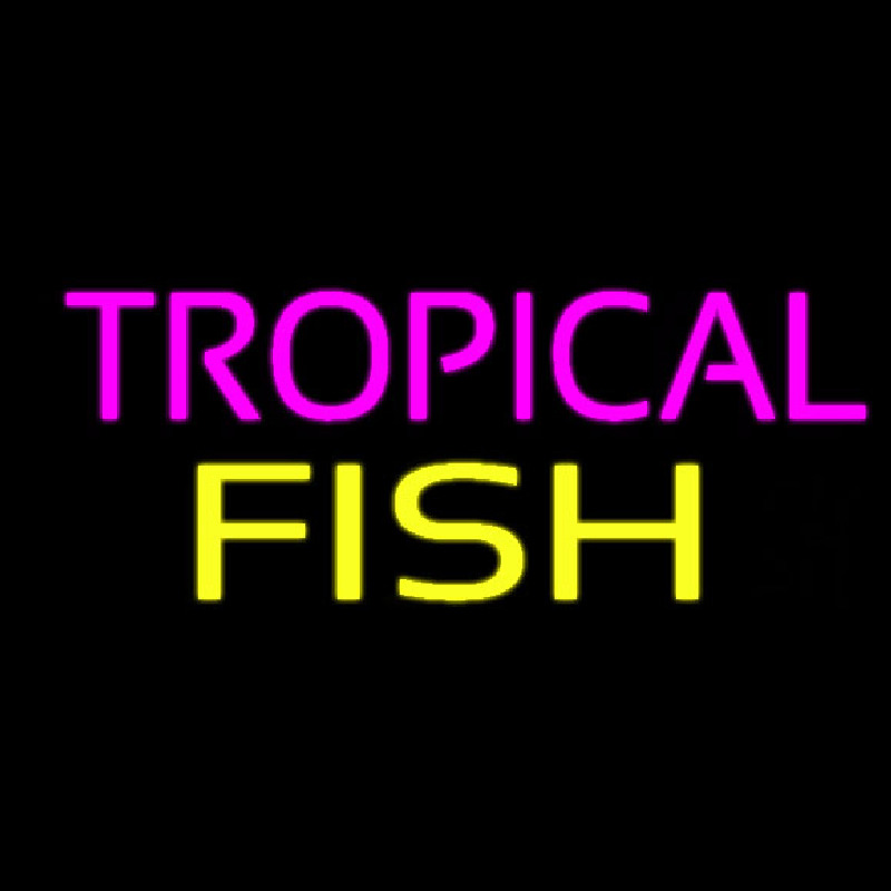 Purple Tropical Yellow Fish Neontábla