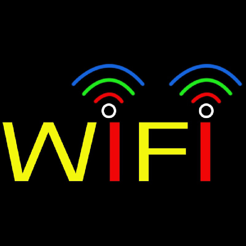 Rainbow Wifi Block Neontábla