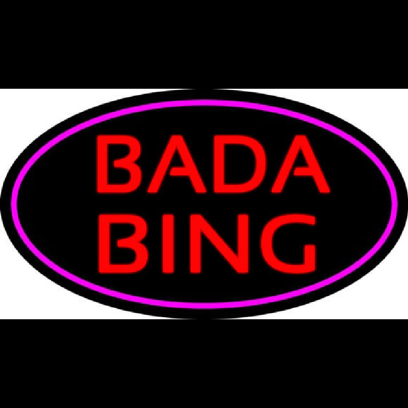 Red Bada Bing With Pink Border Club Neontábla