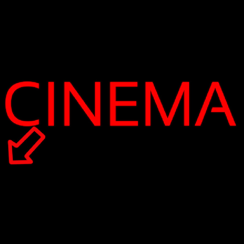 Red Cinema Here Neontábla