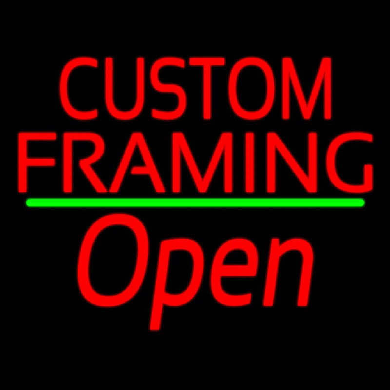 Red Custom Framing With Open 3 Neontábla