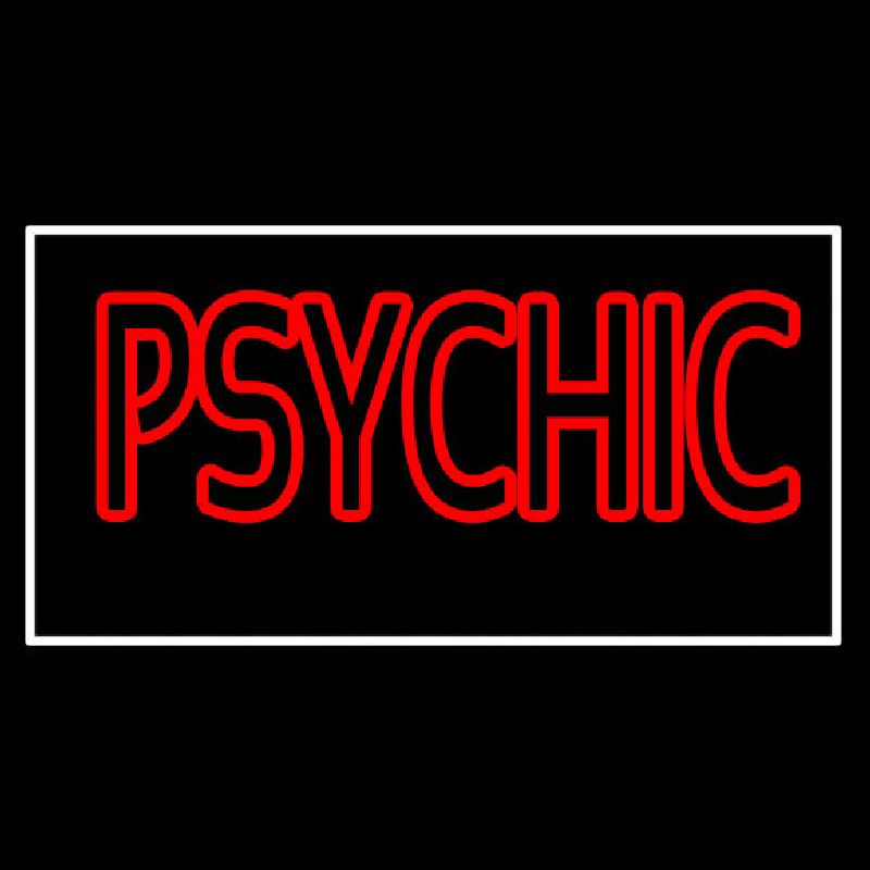 Red Double Stroke White Psychic Neontábla