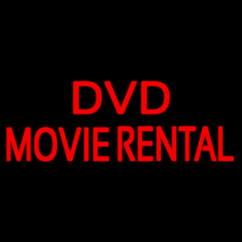 Red Dvd Movie Rental Block Neontábla