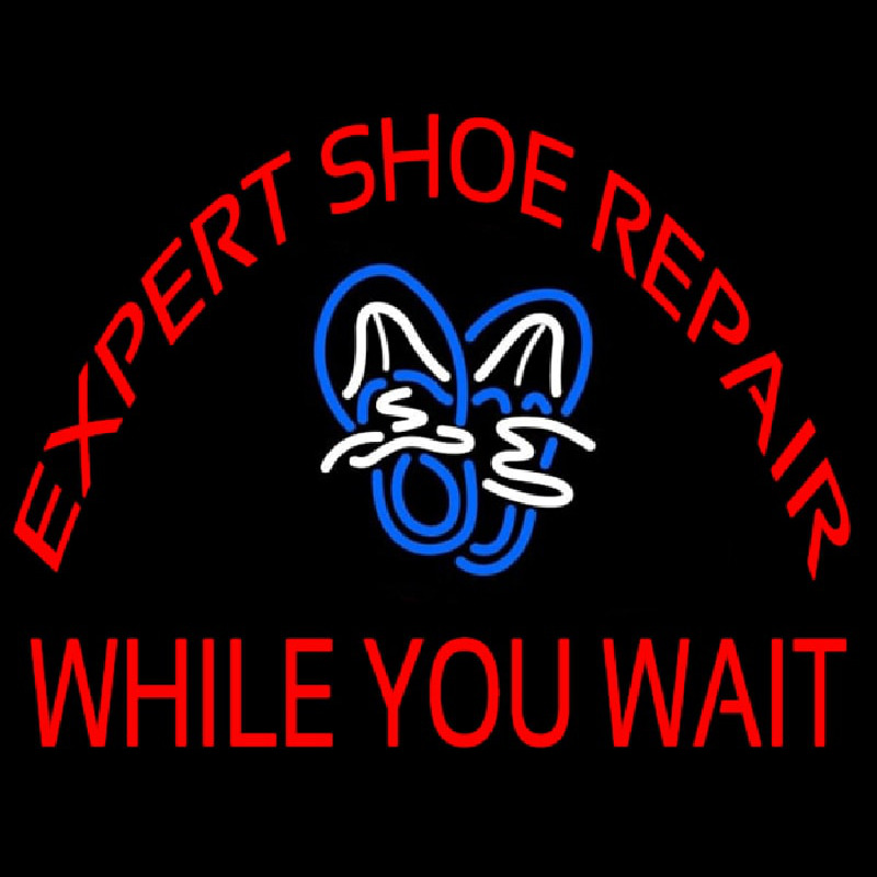 Red E pert Shoe Repair Neontábla