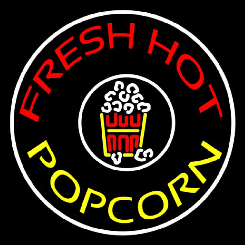 Red Fresh Hot Yellow Popcorn Neontábla