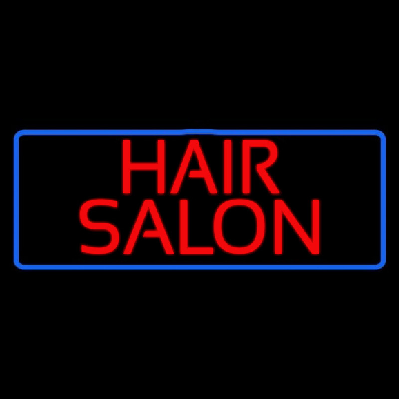 Red Hair Salon With Blue Border Neontábla