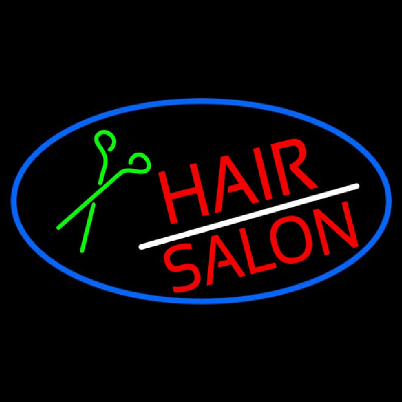 Red Hair Salon With Scissor Neontábla