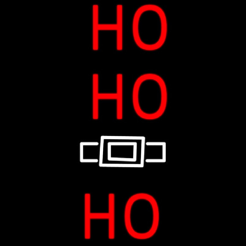 Red Ho Ho Ho Santa Logo Neontábla