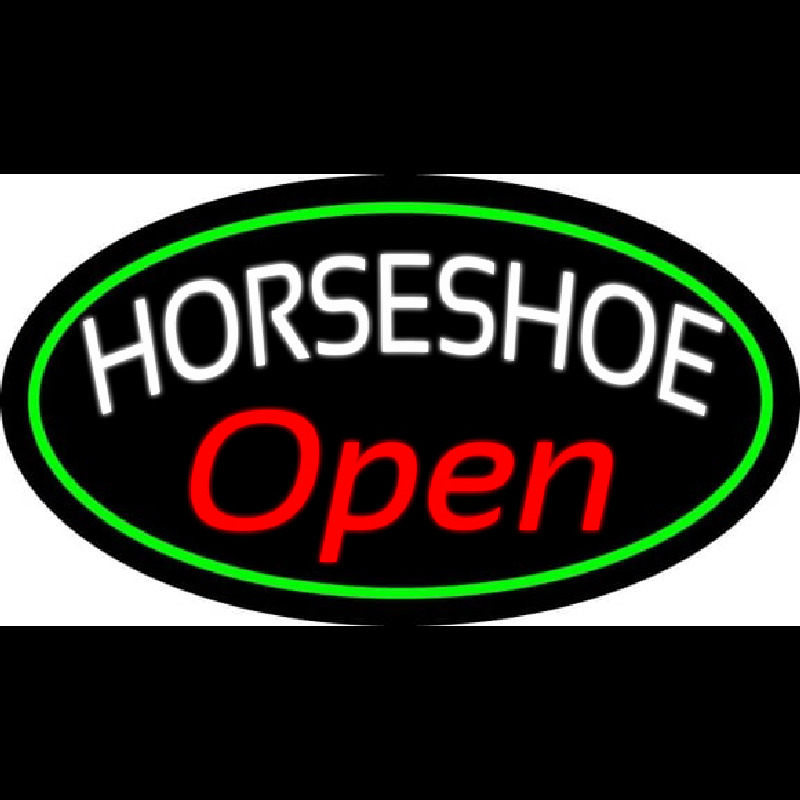 Red Horseshoe Open Neontábla