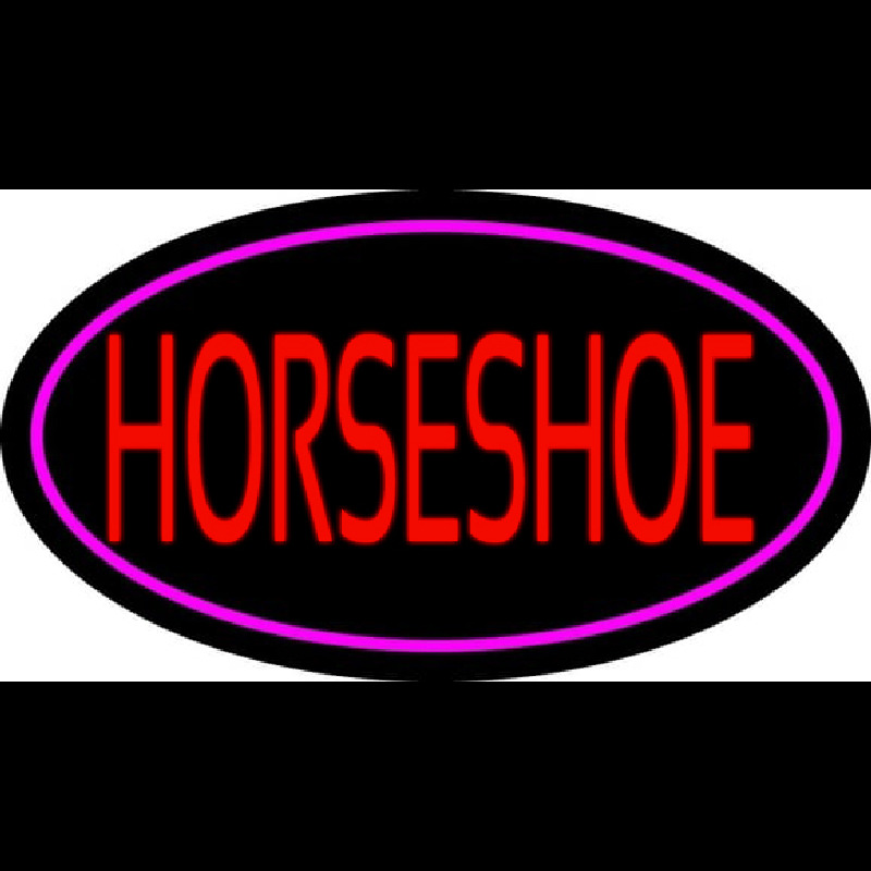 Red Horseshoe With Border Neontábla