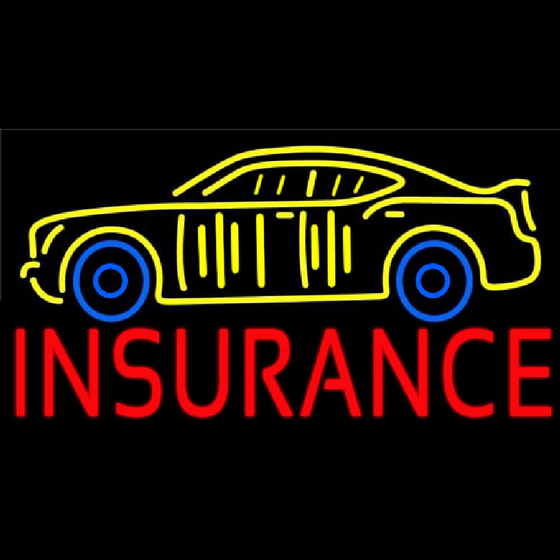 Red Insurance Yellow Car Logo Neontábla