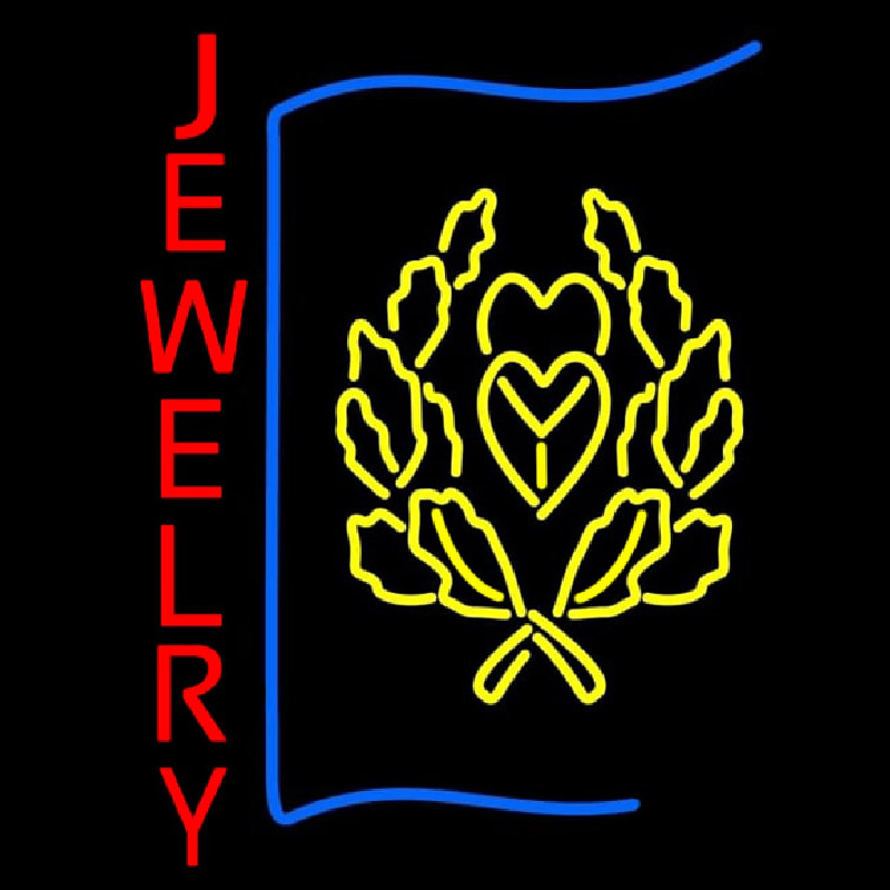 Red Jewlery Block Logo Neontábla