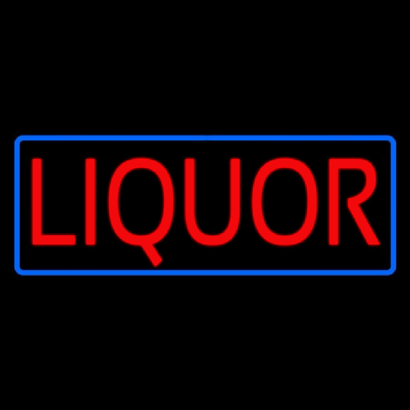 Red Liquor Blue Border Neontábla