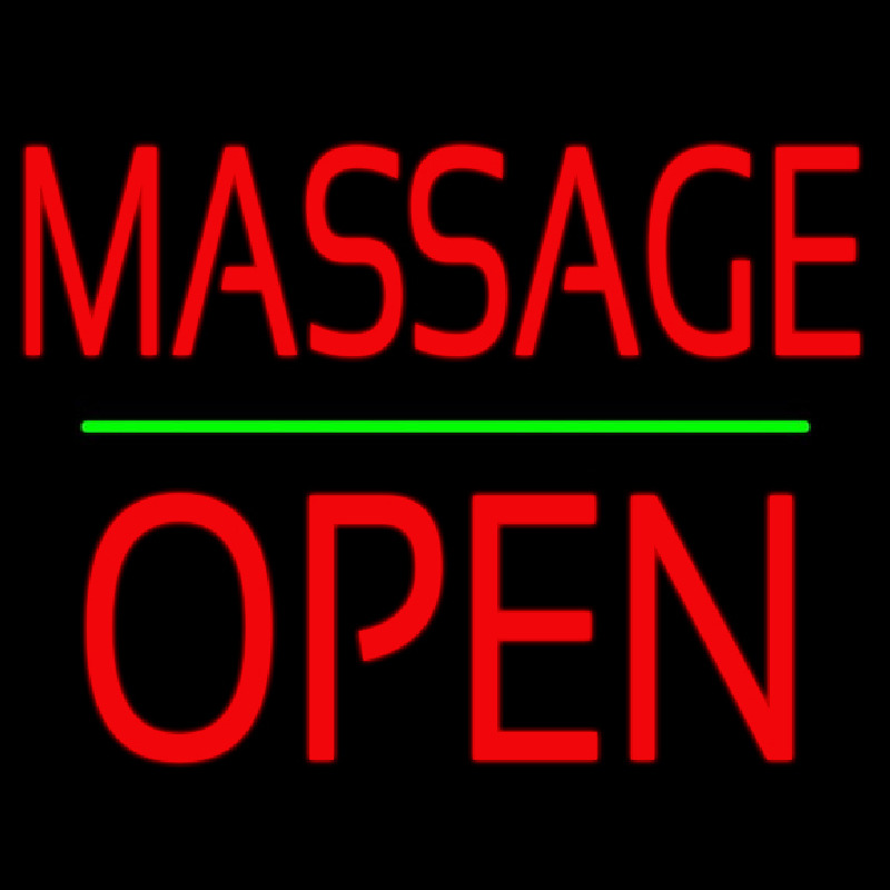 Red Massage Block Open Neontábla