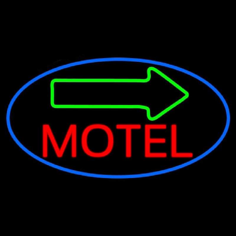 Red Motel With Green Arrow Neontábla