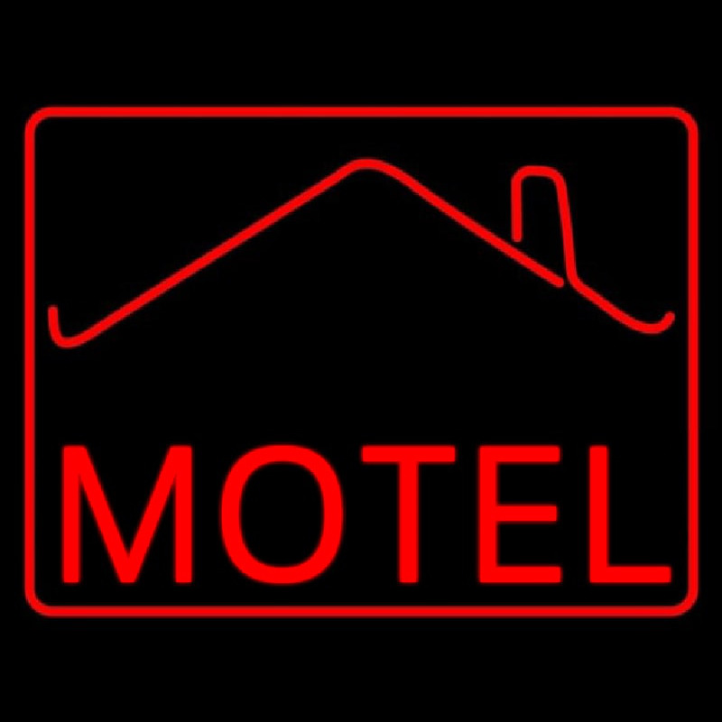 Red Motel With Symbol Neontábla