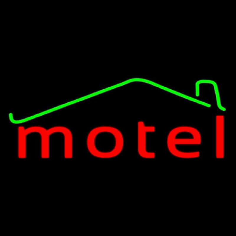 Red Motel With Symbol Neontábla