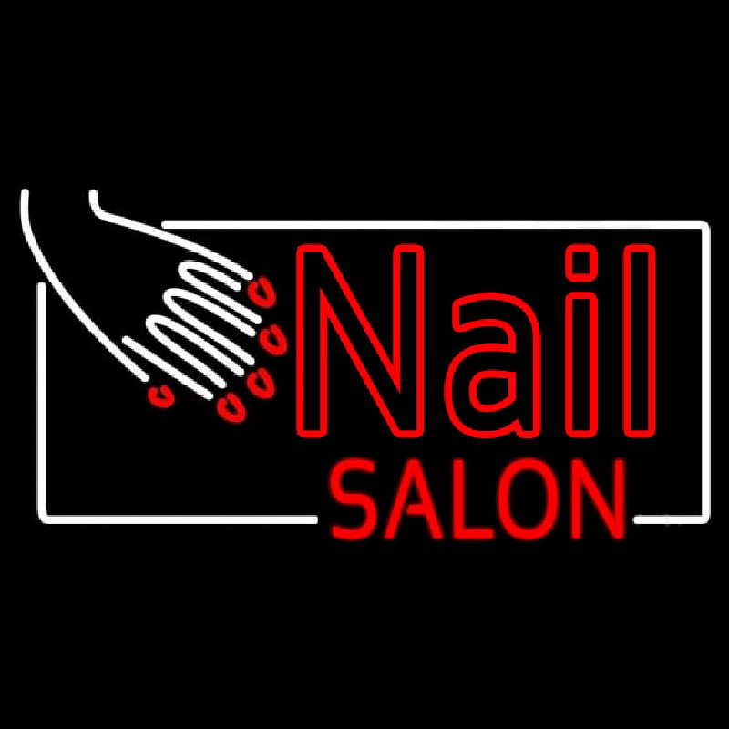 Red Nail Salon Neontábla